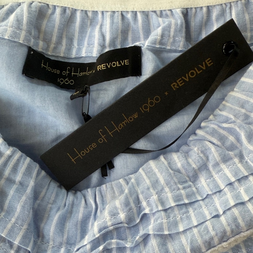 House of Harlow 1960 Strapless Blue and White Dress - Picture 2 of 5